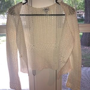 Lily Pulitzer White Open Crochet Sweater